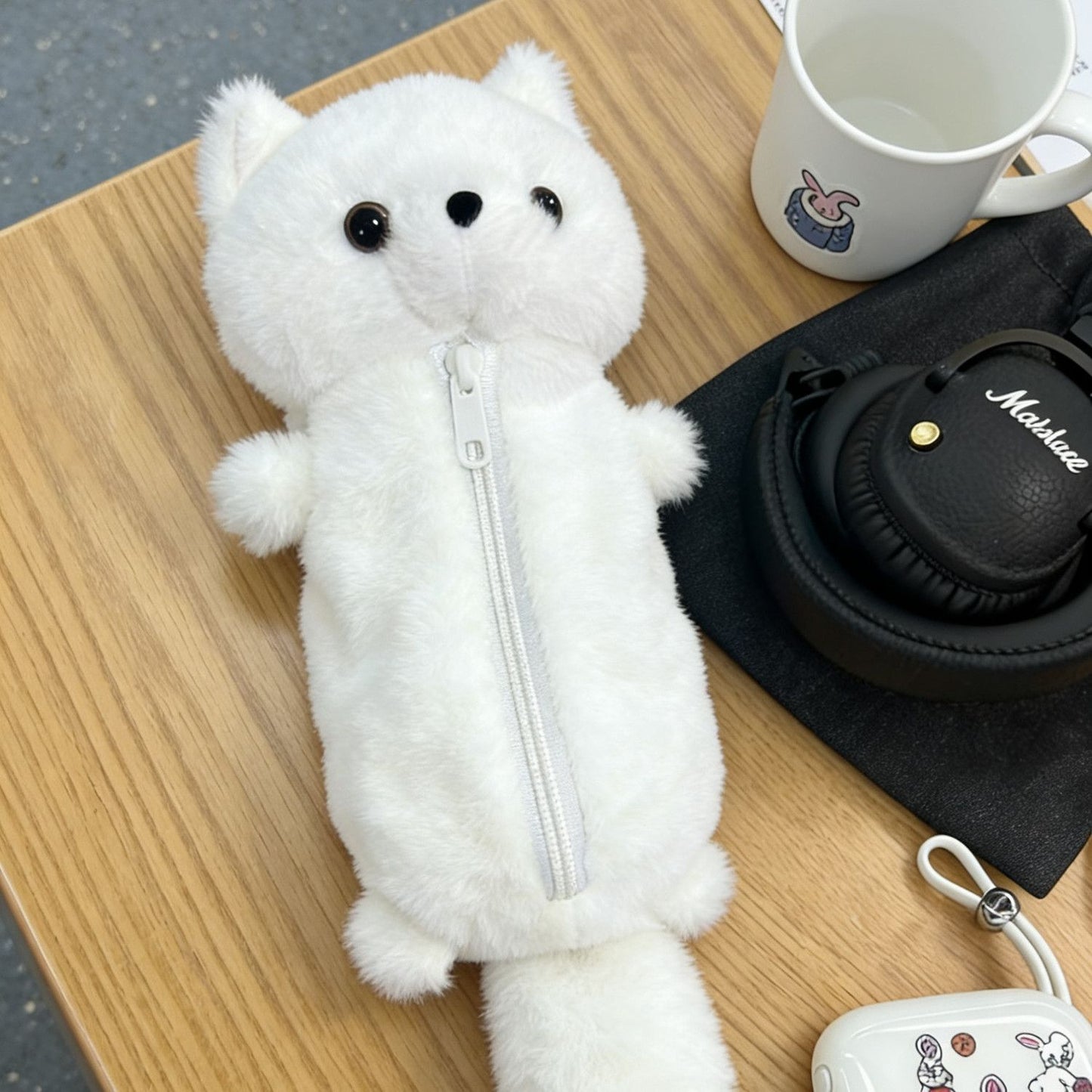 【ふわふわ可愛い】キツネのぬいぐるみペンケース