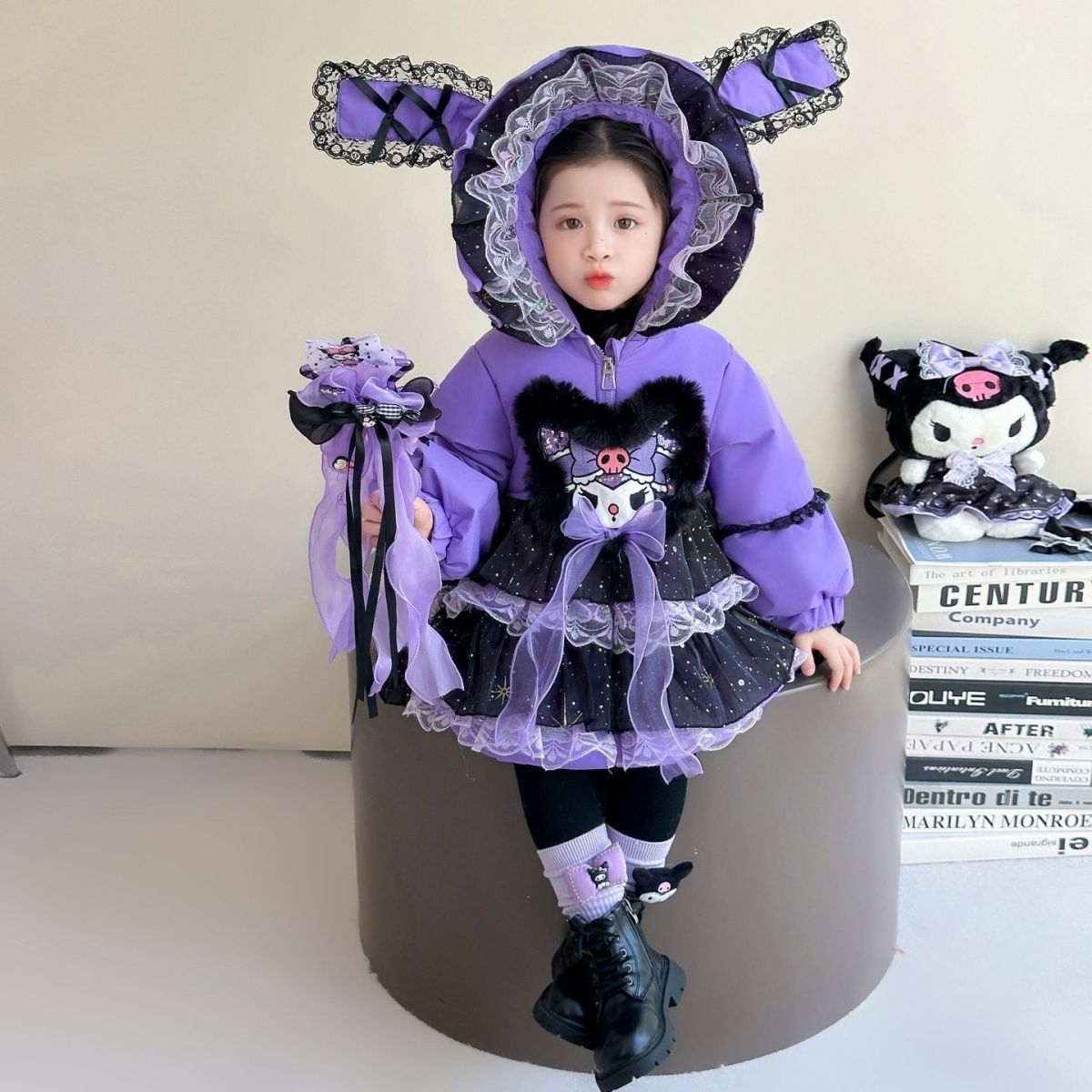 女童棉服卡通库洛米宝宝新款冬季儿童洛丽塔棉袄加厚棉衣外套公主