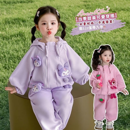 クロミ女の子向けいちご柄おしゃれ子供服2点セット