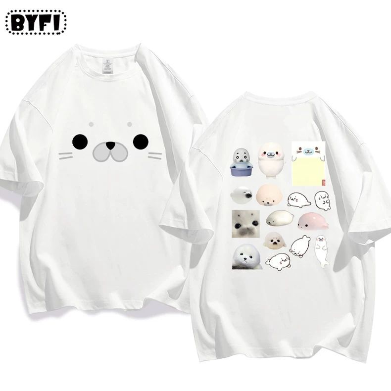 アザラシプリント半袖Tシャツ