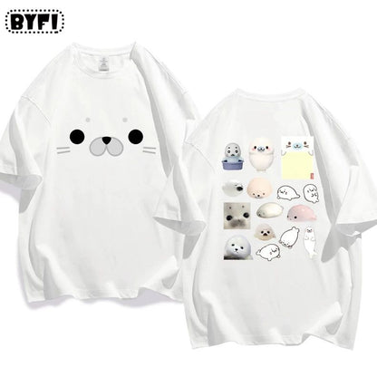 アザラシプリント半袖Tシャツ