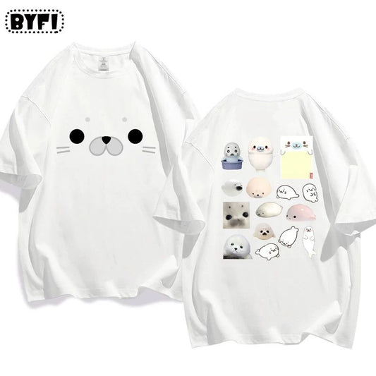 アザラシプリント半袖Tシャツ