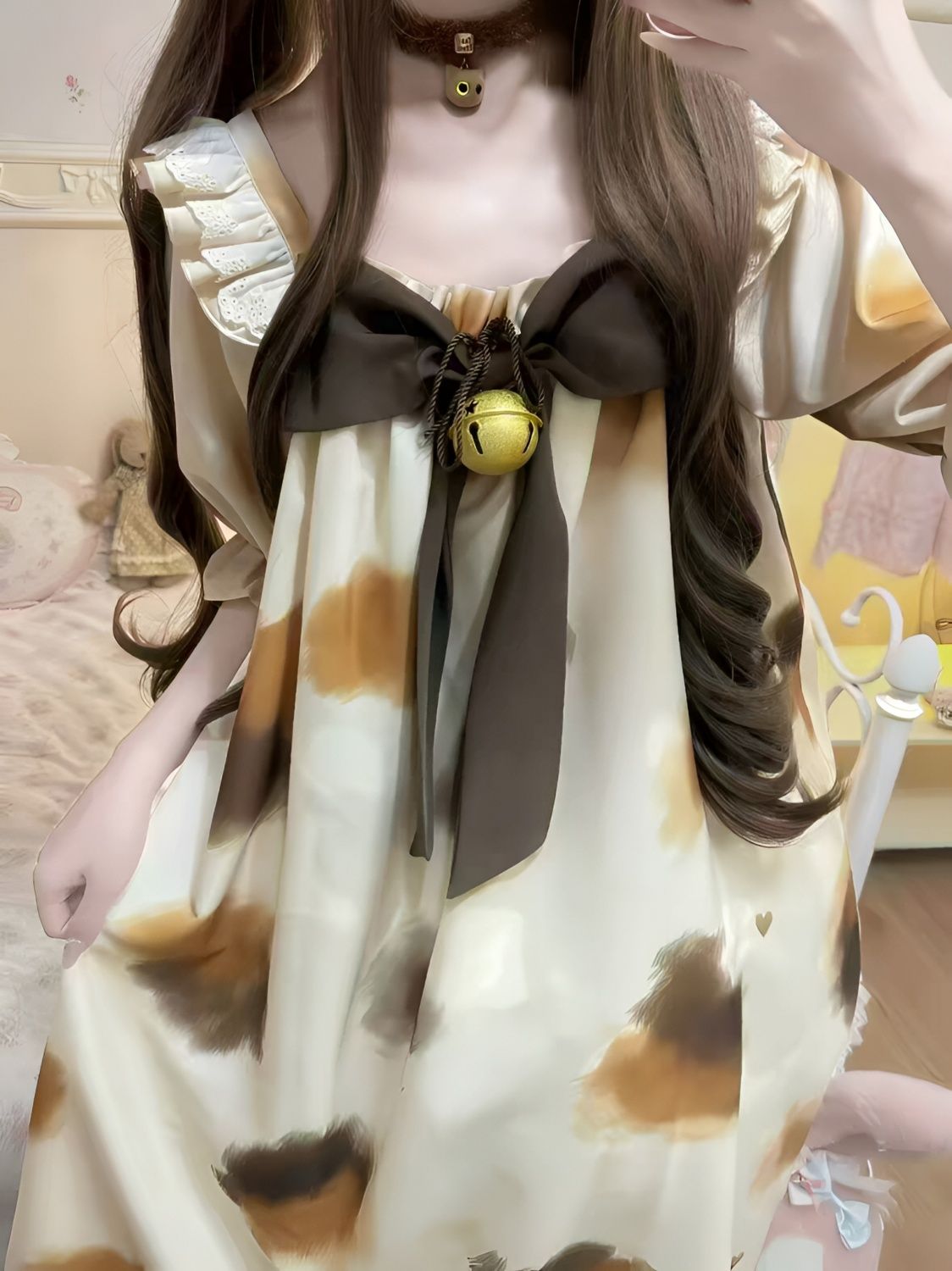 大人可愛いロリータ半袖パジャマワンピース