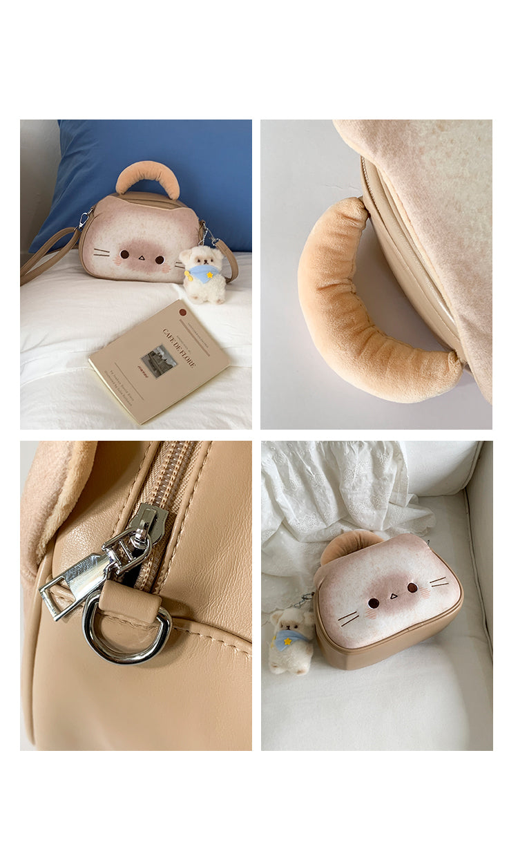ねこトースト猫グッズキャットショルダーバッグ｜小さめ手提げ＆斜めがけOK