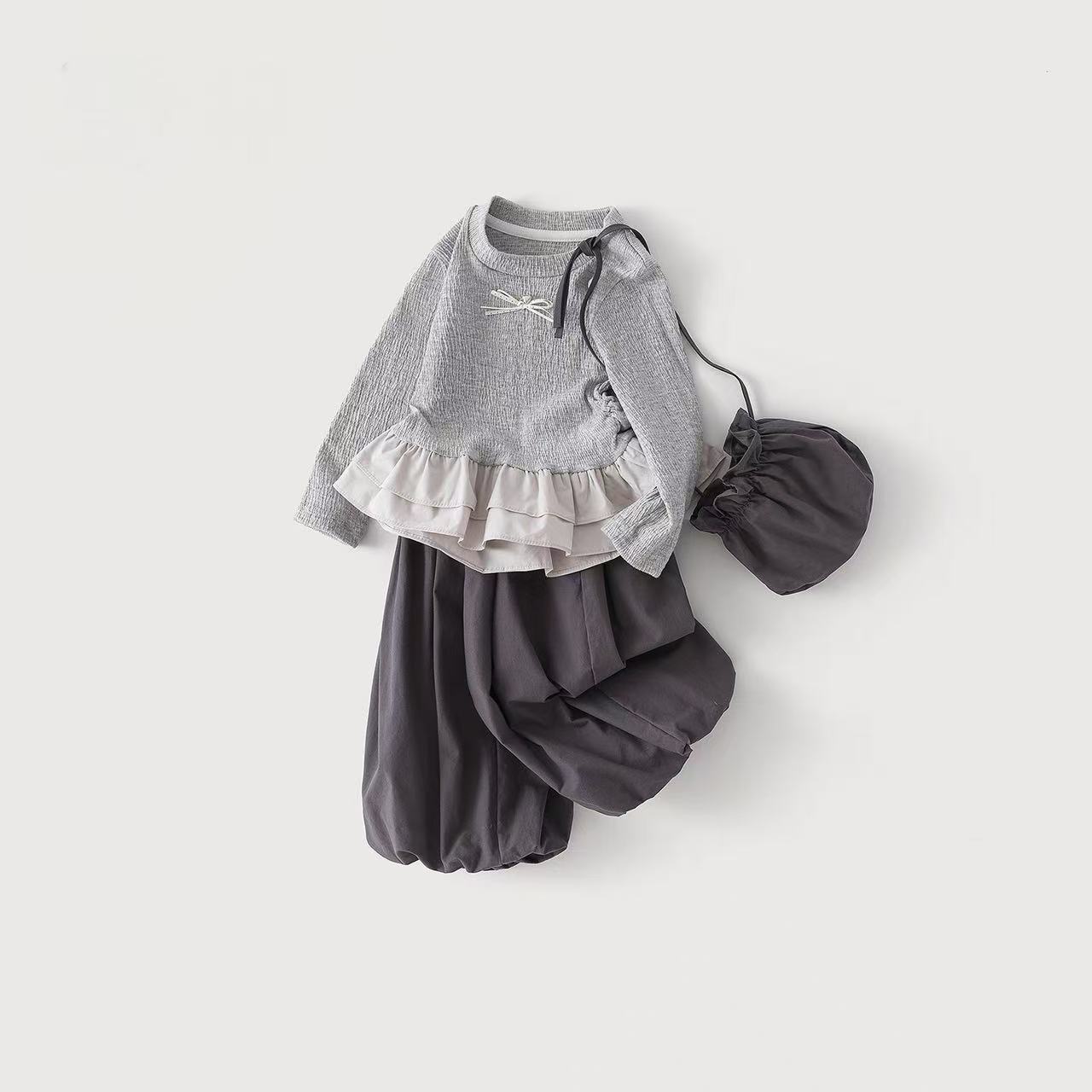 おしゃれ女の子子供服セットアップ春秋2点セット