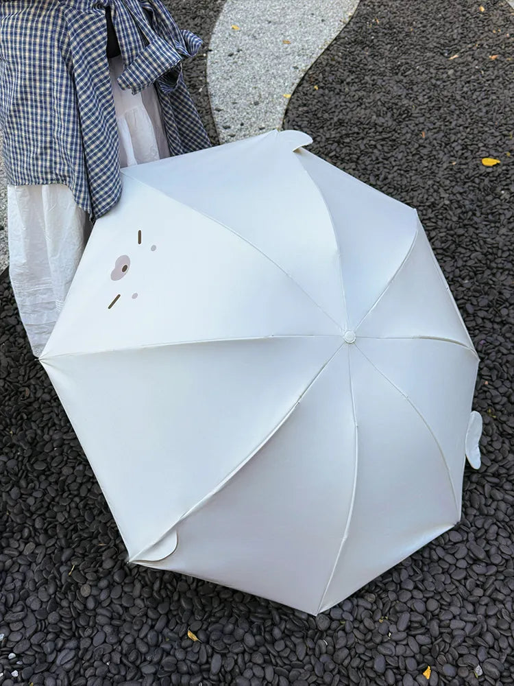 雨の日も楽しくなる！大人可愛いアザラシの折りたたみ傘｜UVカット100