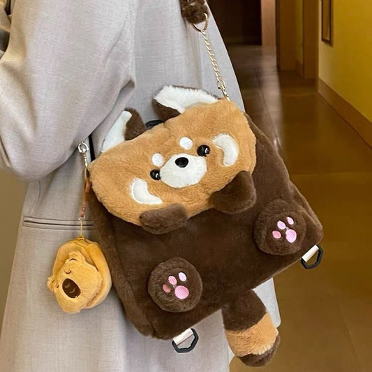 レッサーパンダぬいぐるみバッグ｜リュック＆ショルダー2WAY