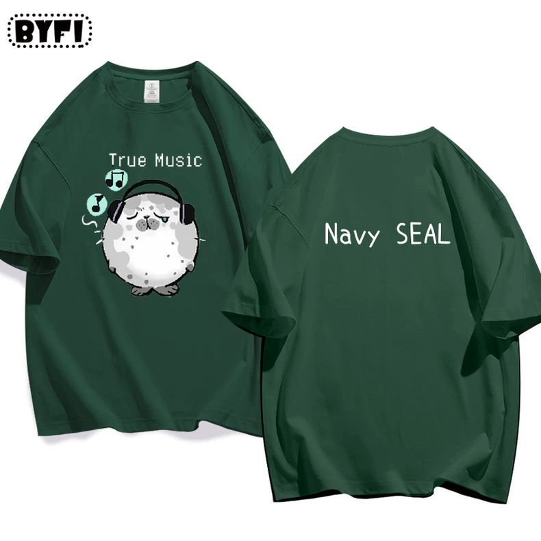 アザラシプリント半袖Tシャツ