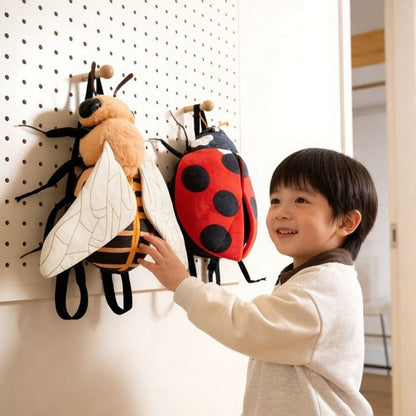 てんとう虫ミツバチぬいぐるみリュック可愛い子供ギフトふわふわ抱き枕