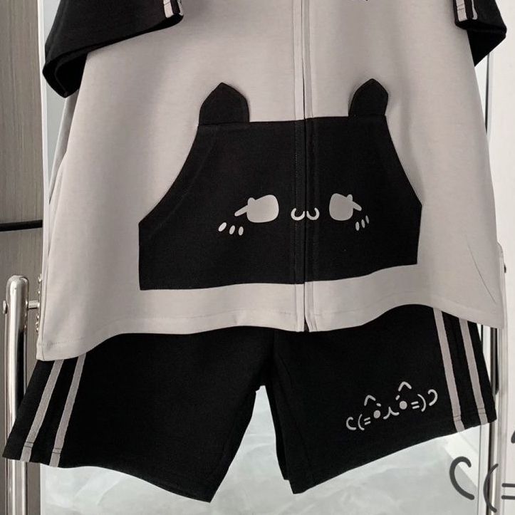 Y2K猫耳フードTシャツ地雷系サブカル女子二次元かわいい半袖トップス
