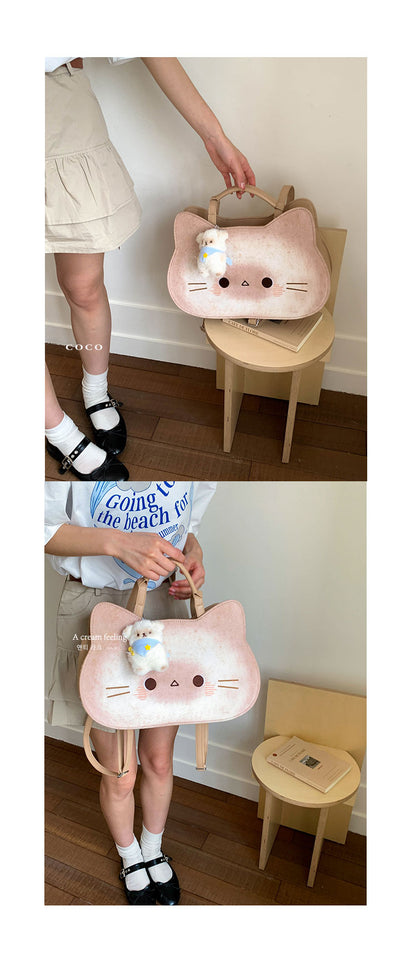 猫好き必見猫グッズかわいいトーストキャットデザインねこリュック｜大容量レトロ風 通勤通学OK