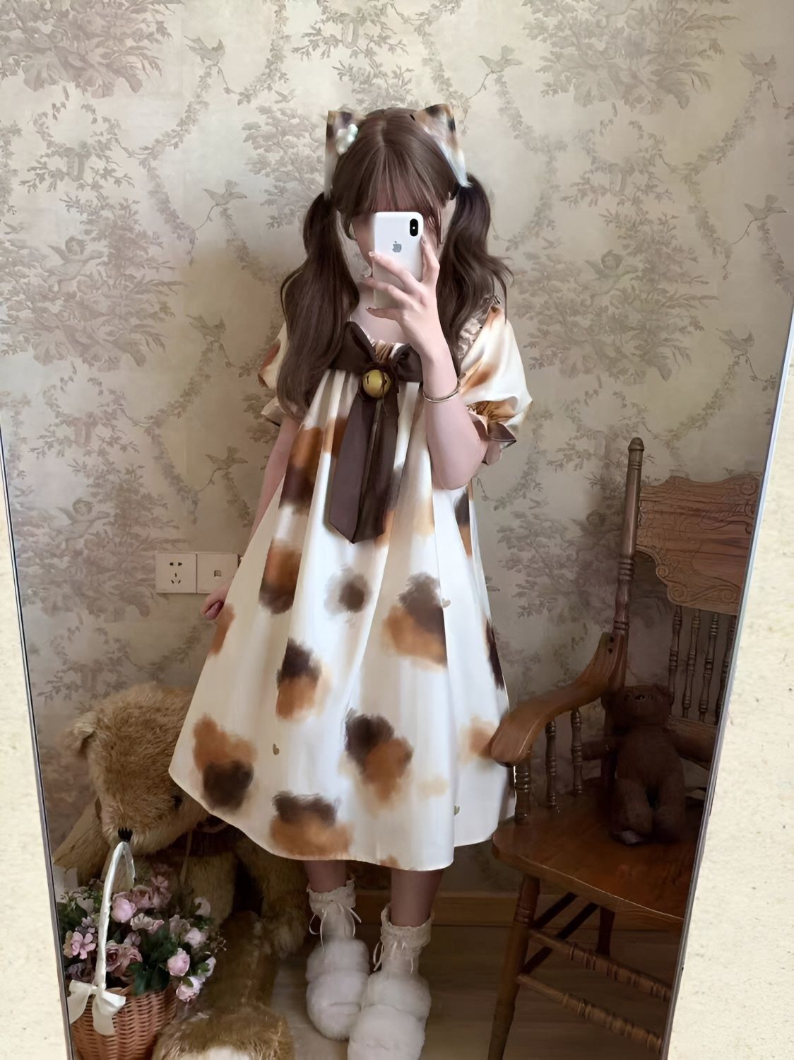 大人可愛いロリータ半袖パジャマワンピース