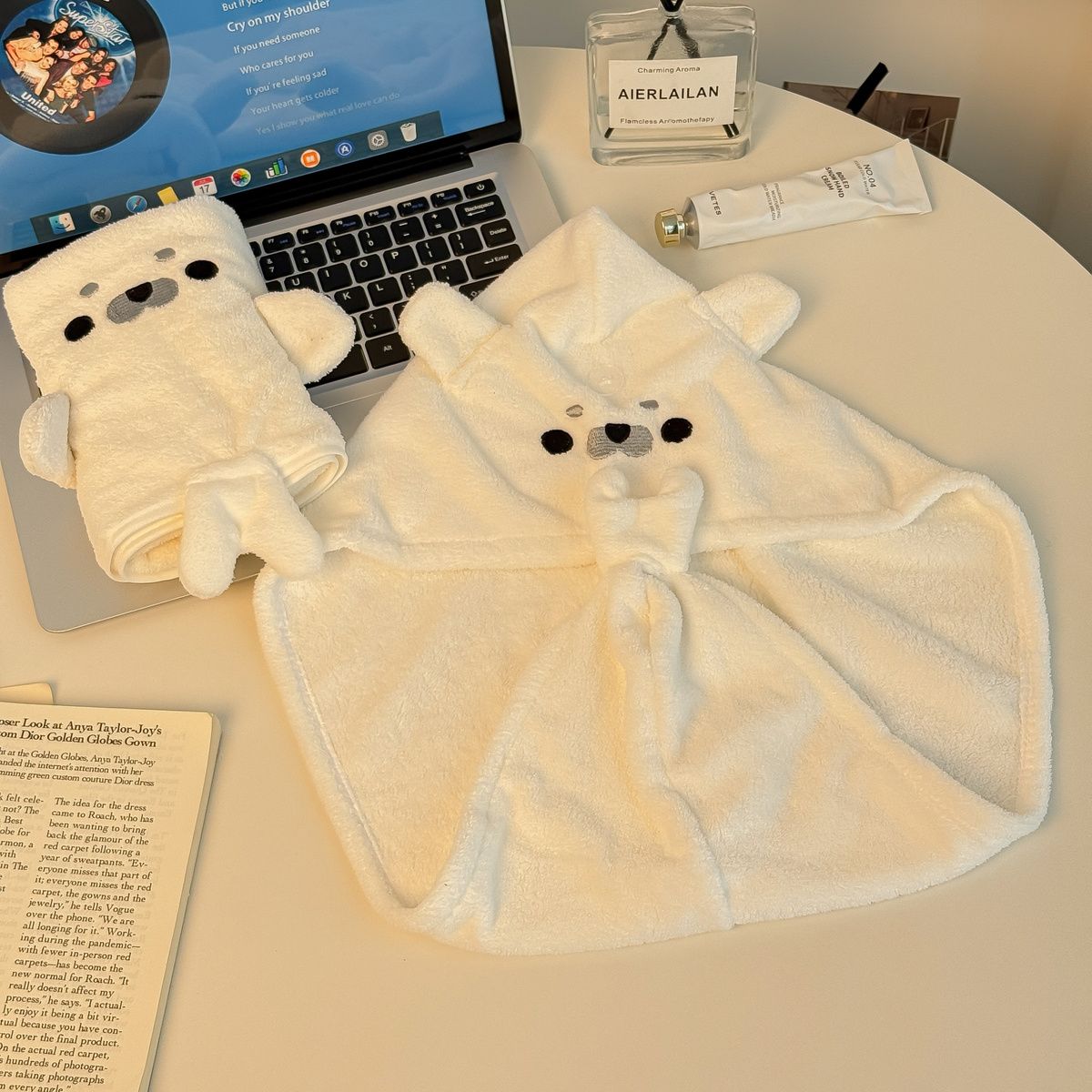 【3点セット】アザラシの吸水速干タオル＆ドライキャップ