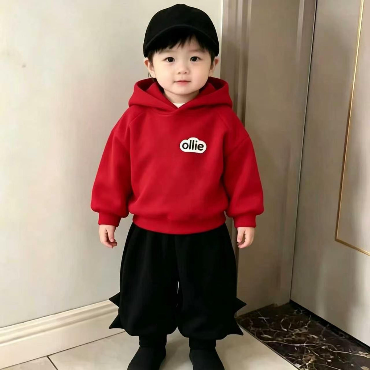 宝宝秋季小恶魔套装立体翅膀尾巴卫衣男女童尖角裤子两件套加绒