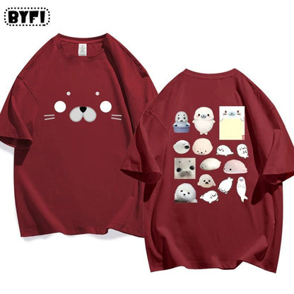 アザラシプリント半袖Tシャツ
