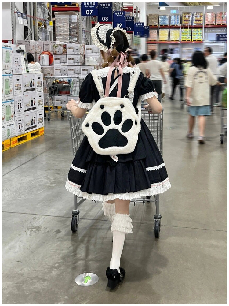 肉球デザインのふわもこ猫グッズリュック｜大容量で可愛い通学バッグ