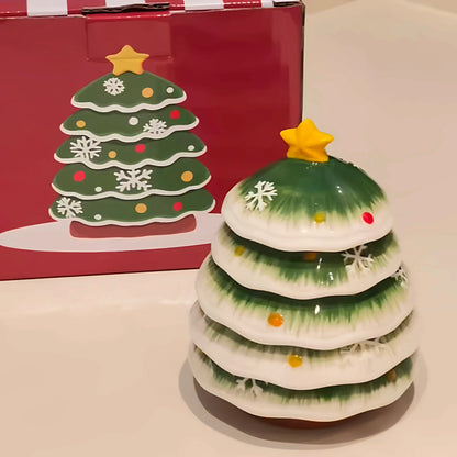 クリスマステーブルデコレーションツリー型陶器ディッシュセット食卓雰囲気作りギフト