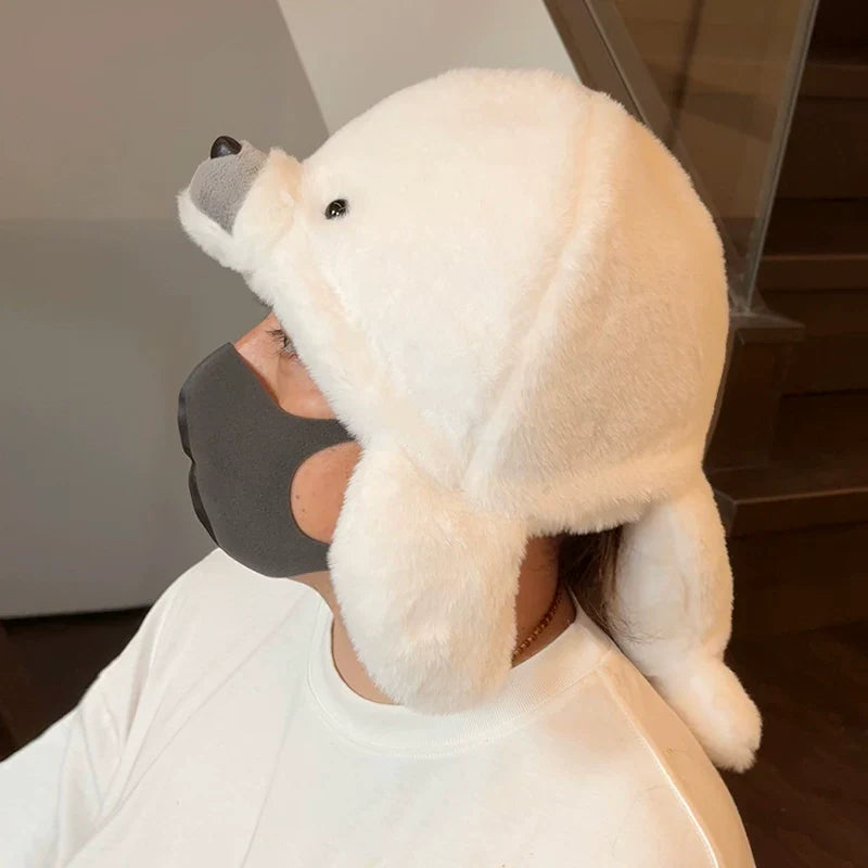 インパクト大のアザラシぬいぐるみハット面白仮装コーデ小物