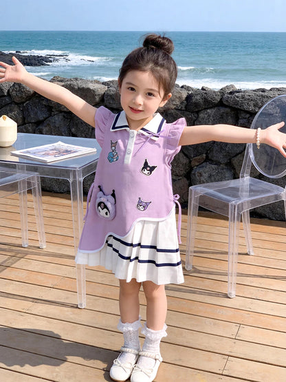クロミちゃん風ポロ襟ワンピース子供服