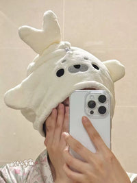 アイボリー 干し髪キャップ