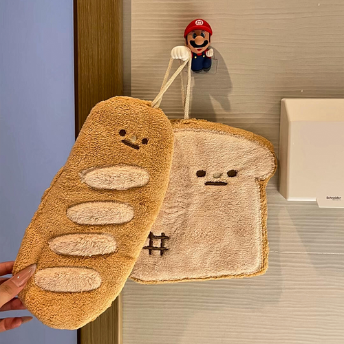 力パン型ハンドタオルキッチン洗面所用かわいいインテリアギフト自分へのご褒美
