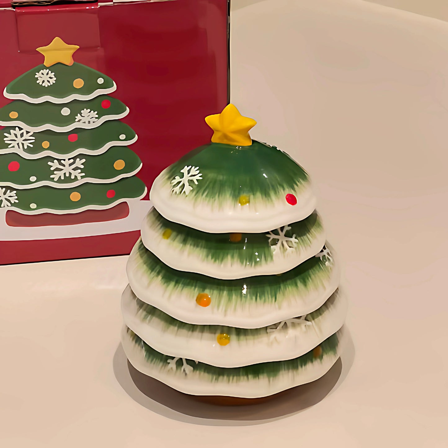 クリスマステーブルデコレーションツリー型陶器ディッシュセット食卓雰囲気作りギフト