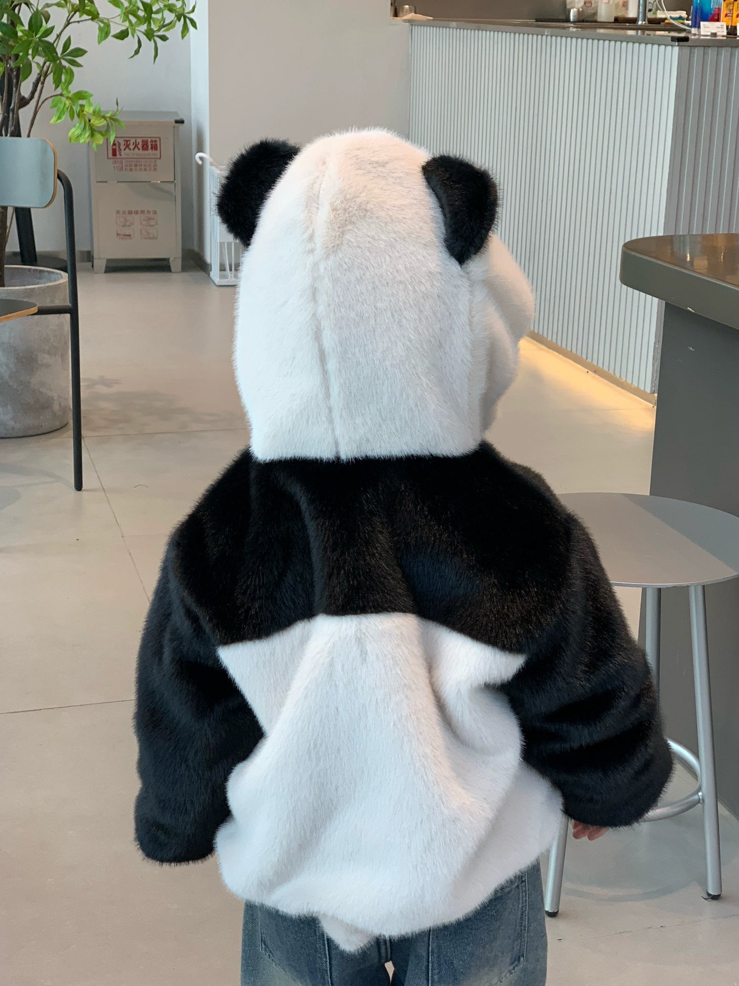 【パンダになっちゃおう】もこもこ裏起毛の厚手ベビー・キッズアウター