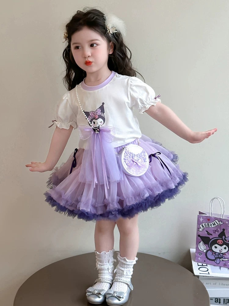 可愛いクロミ風キッズチュチュセットアップ夏