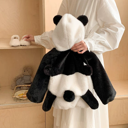 なりきりパンダもこもこ裏起毛の極暖ベビーコート