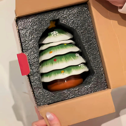 クリスマステーブルデコレーションツリー型陶器ディッシュセット食卓雰囲気作りギフト
