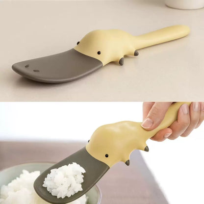 カモノハシ型ノンスティックしゃもじ自立式耐熱かわいいデザイン調理便利グッズキッチンギフト