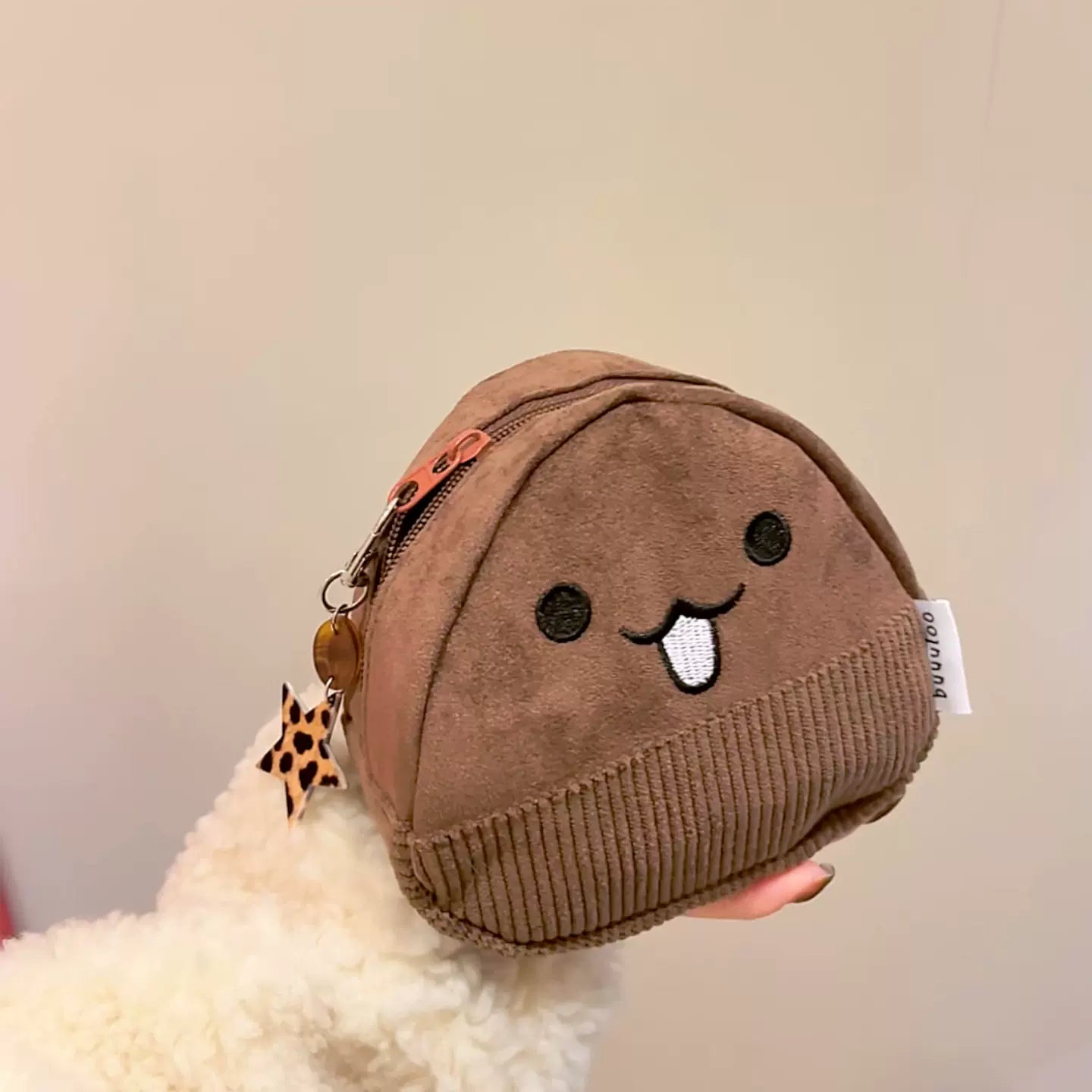 栗型コスメポーチ高見えミニ巾着小物入れ