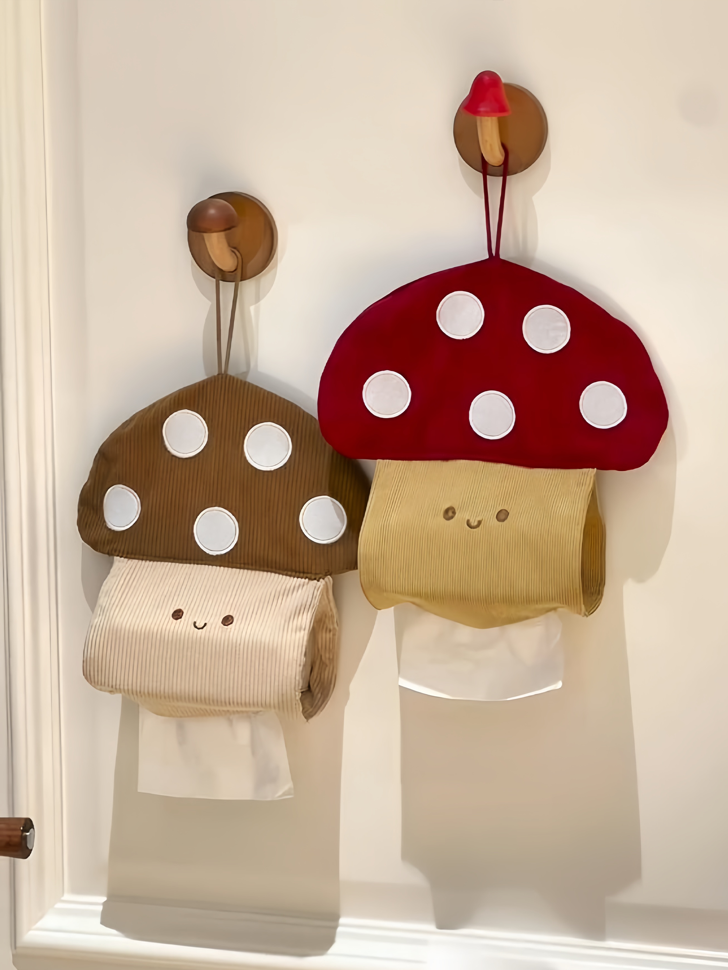 お部屋改造キノコ型壁掛けティッシュケース可愛すぎるマッシュルームファブリックカバー