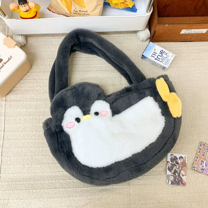 ぬいぐるみペンギンバッグ｜寝袋風デザインのトートバッグ