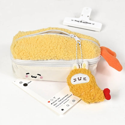 激可愛エビフライサーモンぬいぐるみペンケース大容量ポーチ小物入れ