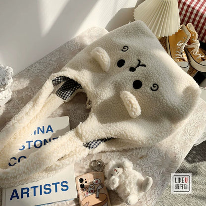 ふわもこくま刺繍ショルダーバッグ｜もこもこで癒される♡