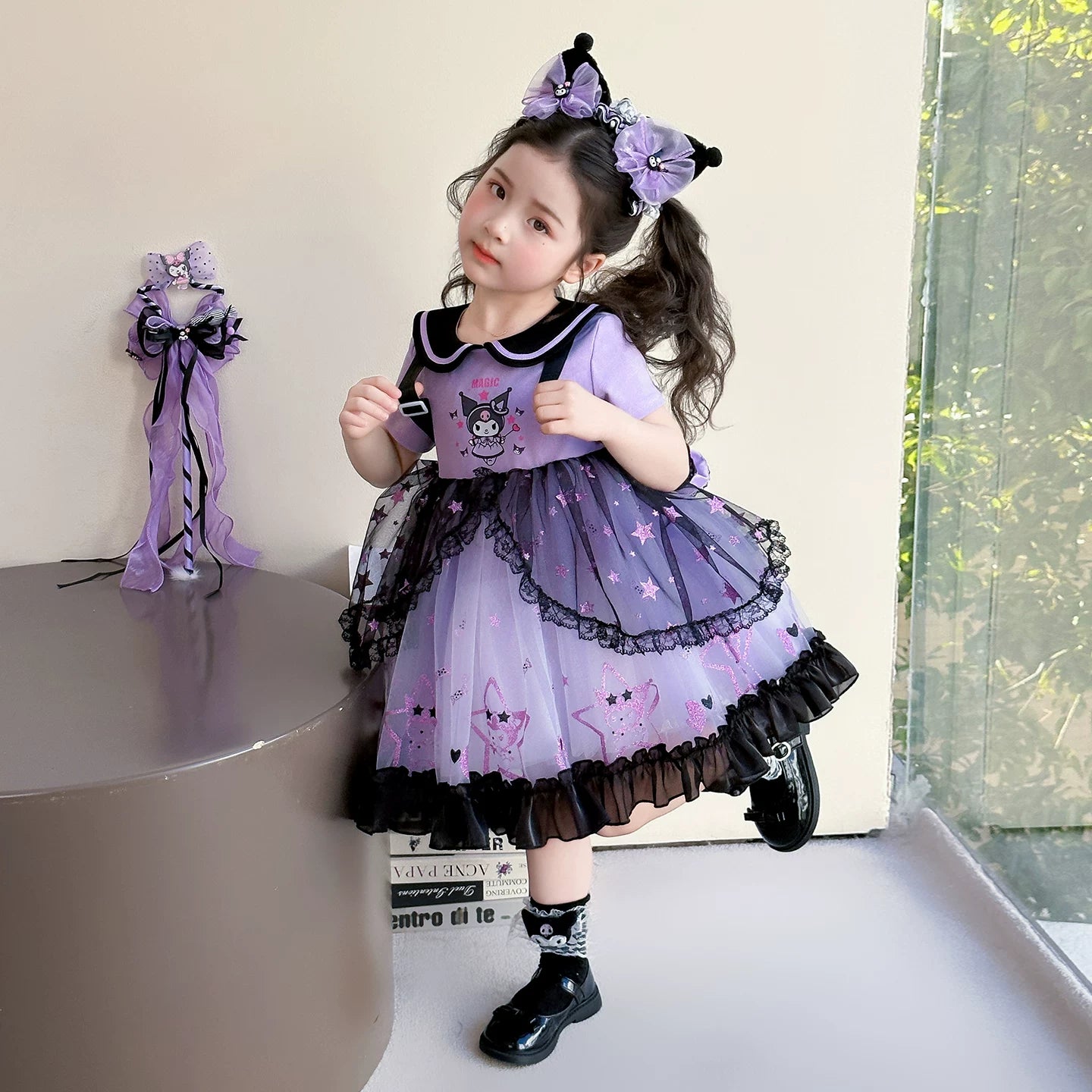 【お姫様】クロミ風ワンピースキッズ夏用ドレス