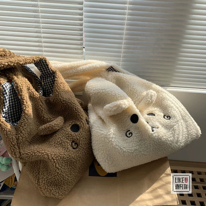 ふわもこくま刺繍ショルダーバッグ｜もこもこで癒される♡