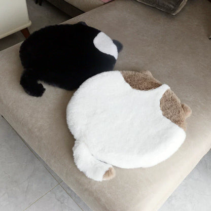 猫型ふわふわ厚手クッションラビットファー風チェアパッド自分へのご褒美ギフトにも最適