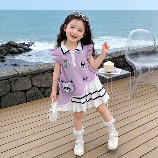 クロミちゃん風ポロ襟ワンピース子供服