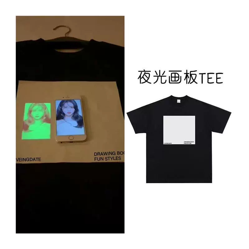 面白蓄光お絵描きTシャツ半袖綿面白