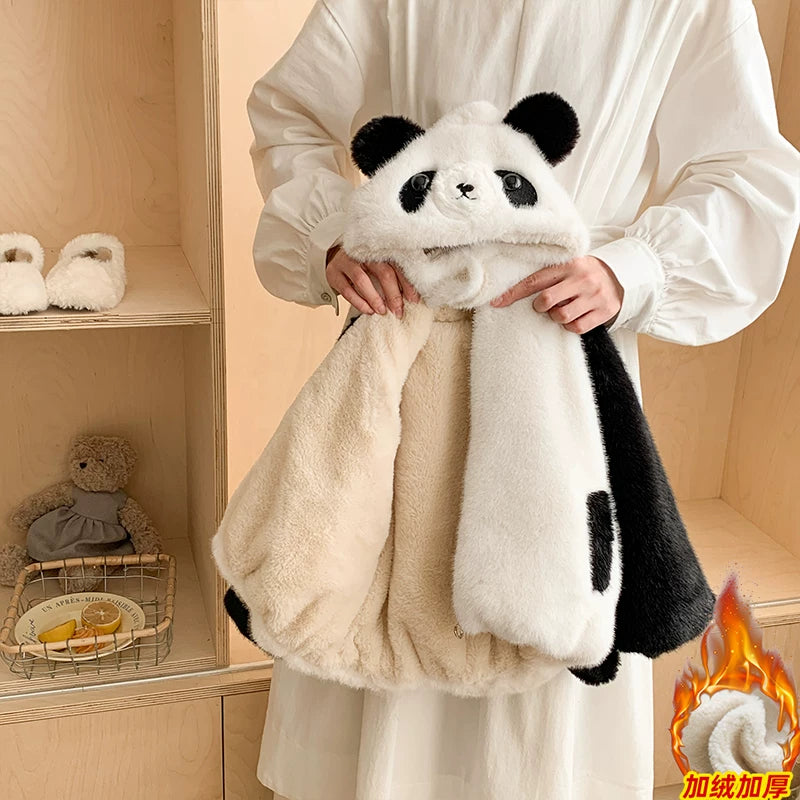 なりきりパンダもこもこ裏起毛の極暖ベビーコート