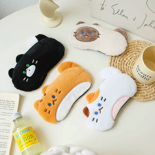 かわいいネコアイマスク快眠遮光温冷疲労回復昼寝
