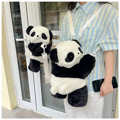 Fluffy Panda Bag | 2-way shoulder bag for students 