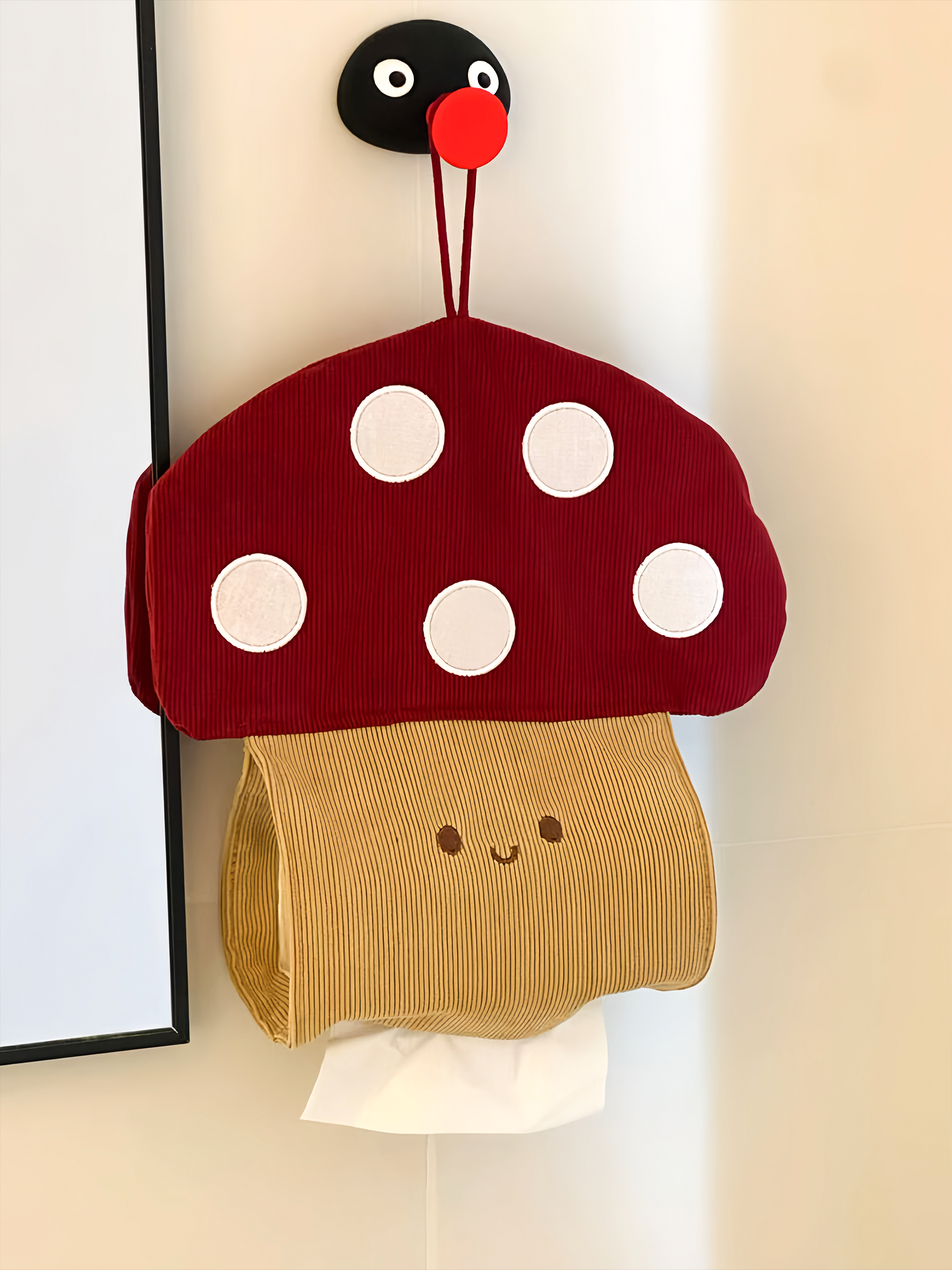 お部屋改造キノコ型壁掛けティッシュケース可愛すぎるマッシュルームファブリックカバー