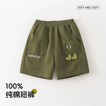 快適綿100%！キッズ漫画柄ハーフパンツ夏用ズボン