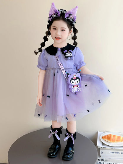 【お姫様】クロミ風ふんわりチュール子供用ワンピース誕生日ドレス