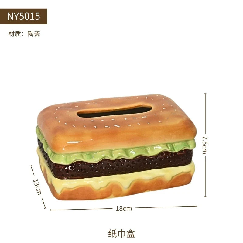 陶器製食パンモチーフティッシュケースリビング卓上可愛い高級感インテリア雑貨