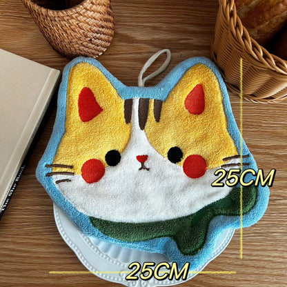 超吸水猫型ハンドタオル厚手可愛いキッチン洗面所ギフト自分へのご褒美