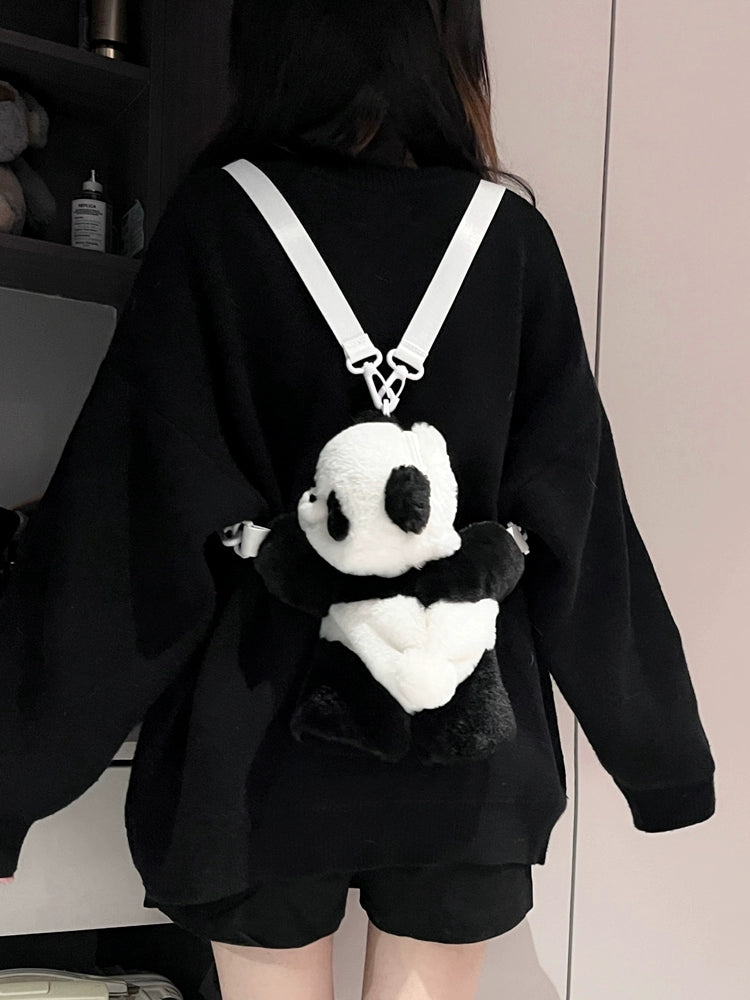 Capybara &amp; Panda Plush 2-Way Shoulder Bag | Cute Character Bag